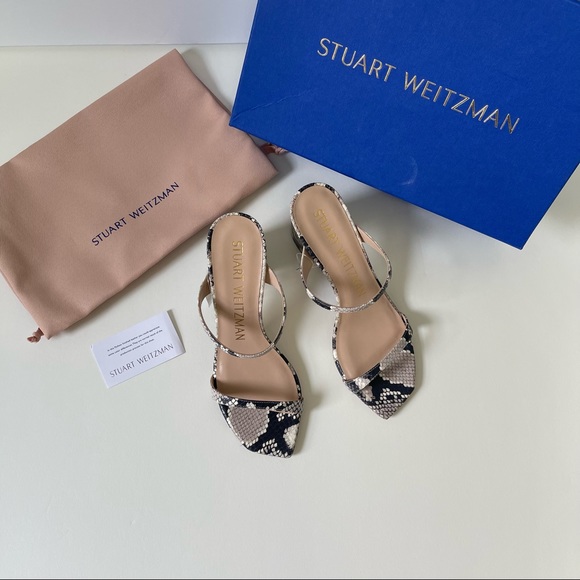 Stuart Weitzman Aleena Roccia Snake Pattern Block Heel Sandal New - Duplicate - Picture 5 of 16